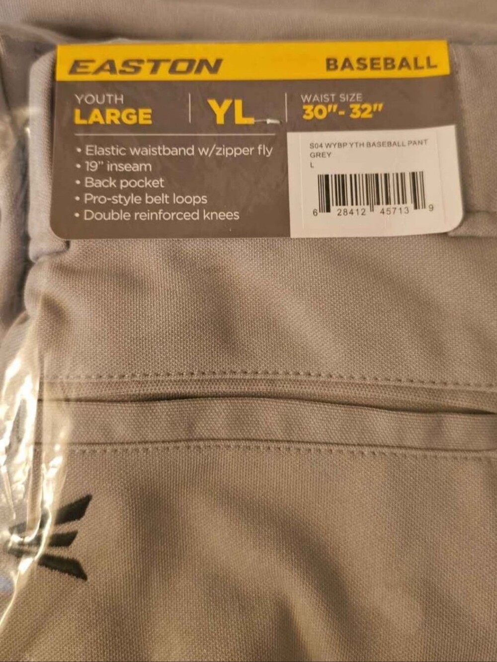3 Easton Grey Baseball Pants Size YL
